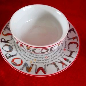 Alphabet glass bowl and plate set